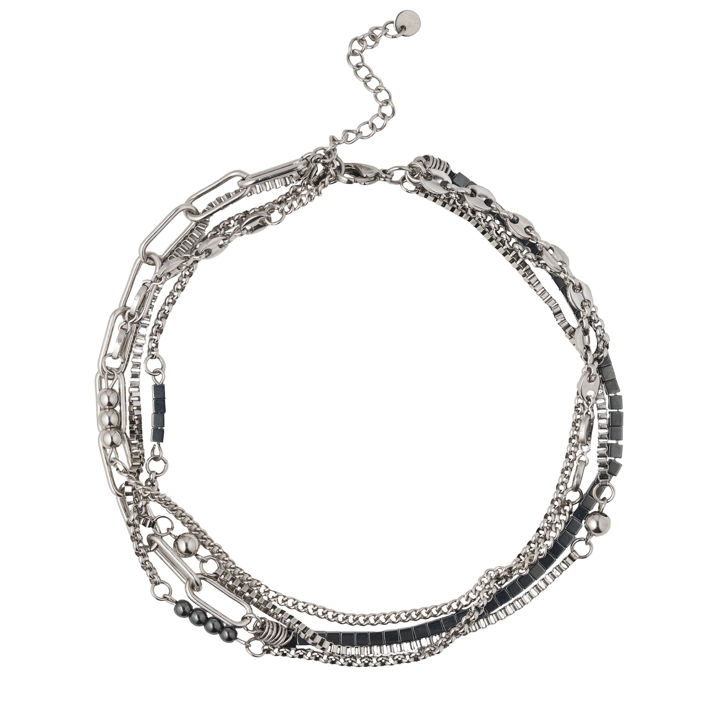 Collar "Camaleón +Perlas de encaje blanco"