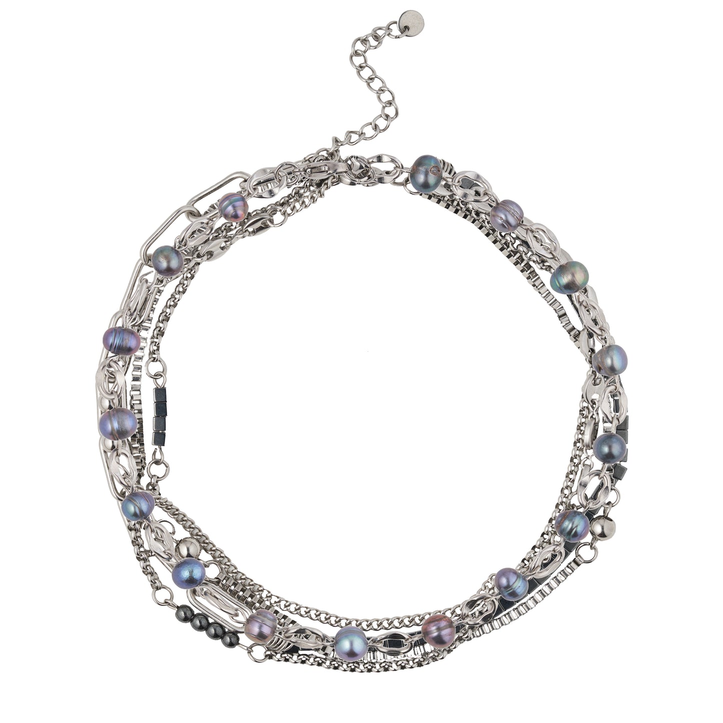 Collar "Camaleón + Perlas de encaje negro"