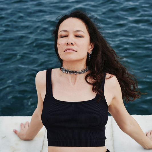 Necklace / bracelet "Barbed wire style pearls"