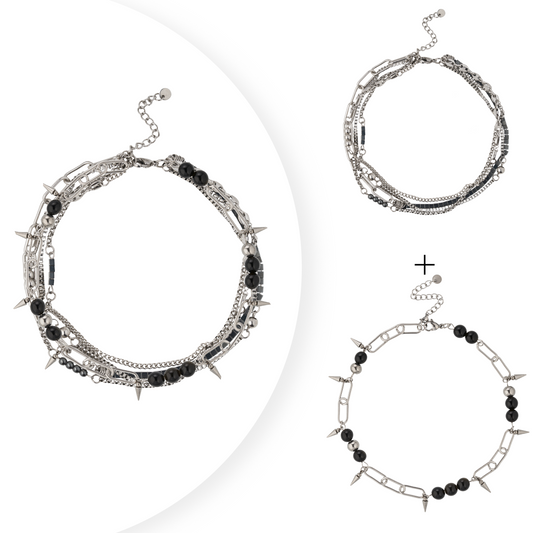 Necklace / bracelet "Barbed wire style pearls"