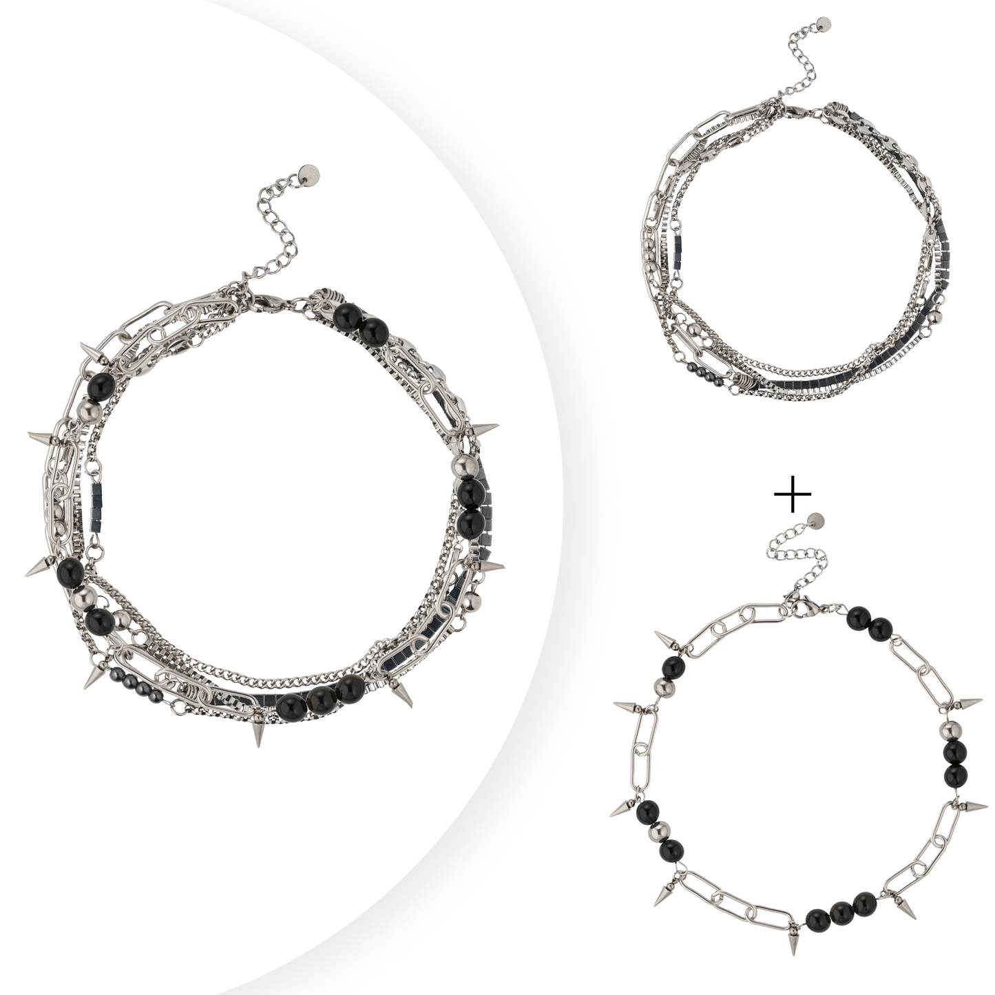 Gargantilla de obsidiana/ Accesorio extra para collar "Camaleón"/Pulcera