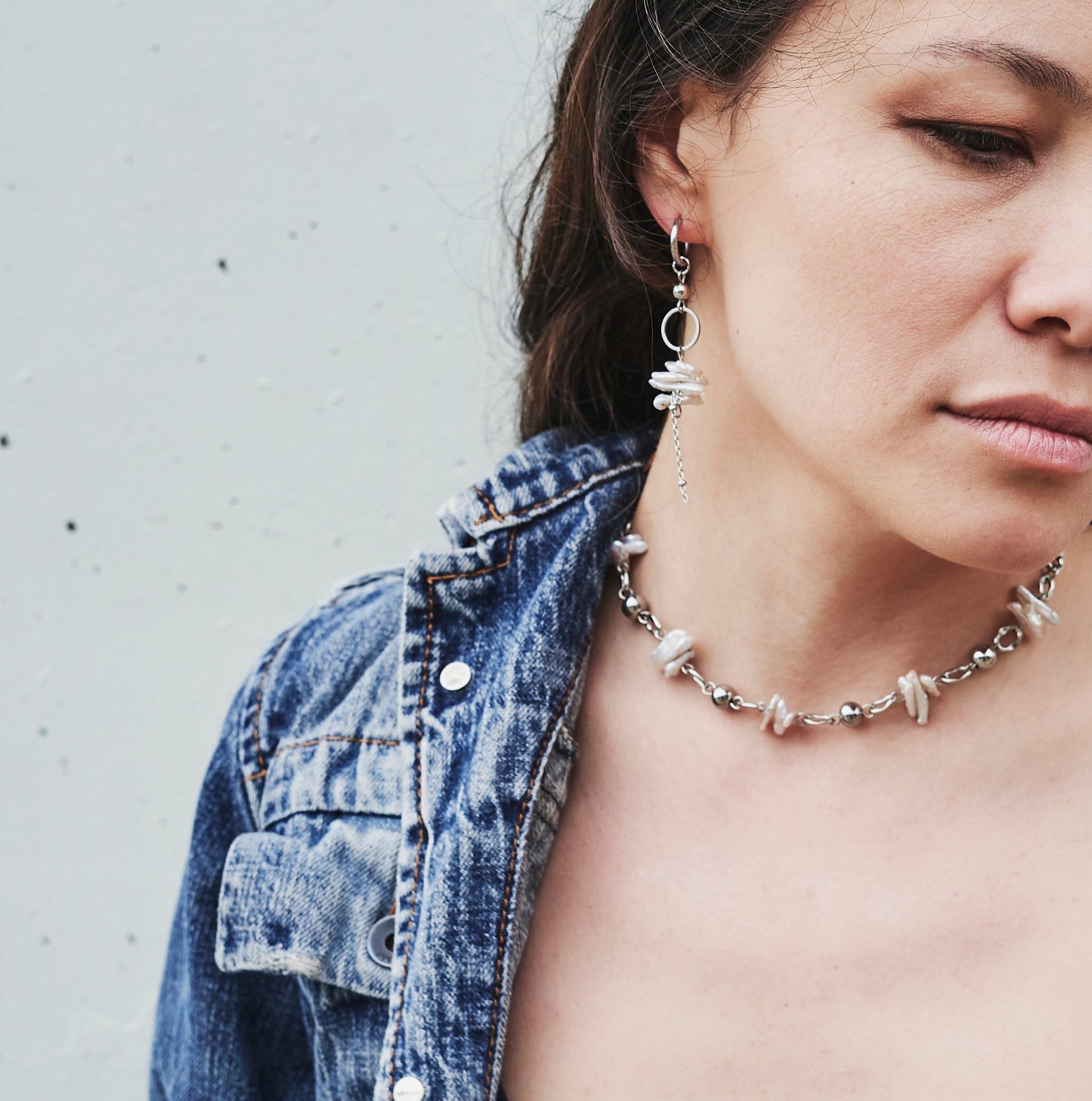 Pendientes "Alambre de perlas"