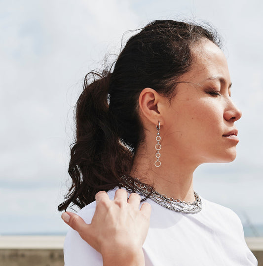 Long "Infinity N7" earrings