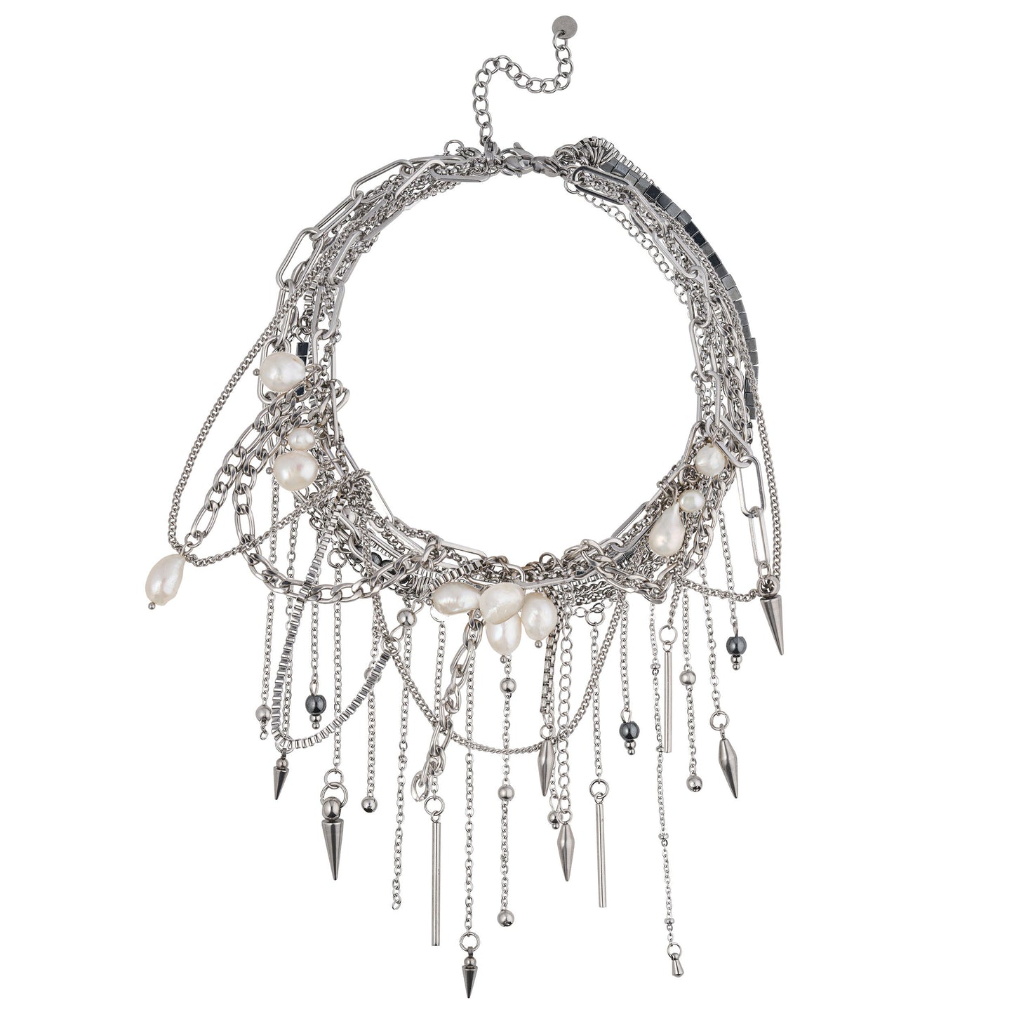 Gargantilla/ Accesorio extra para collar "Camaleón" "Punk lujo blanco"