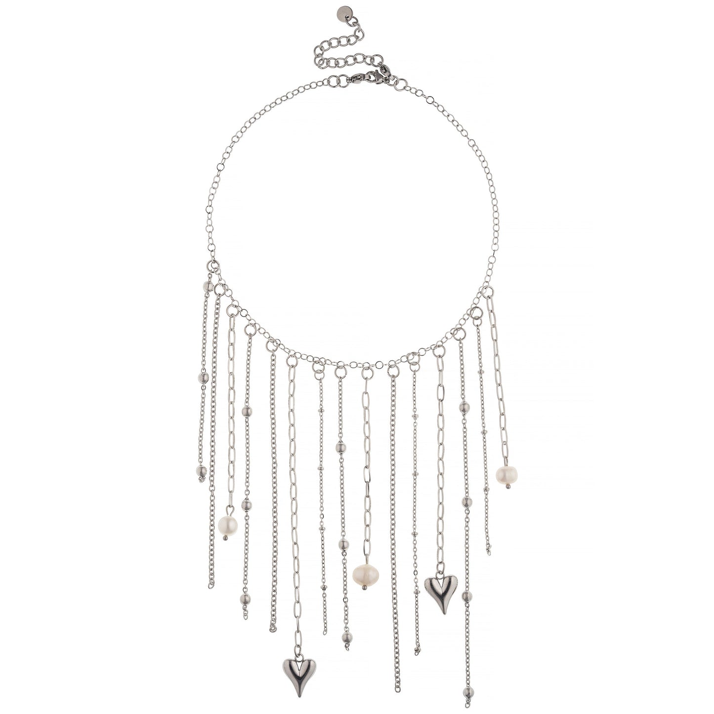 Collar "Camaleón + Corazones de Perlas"