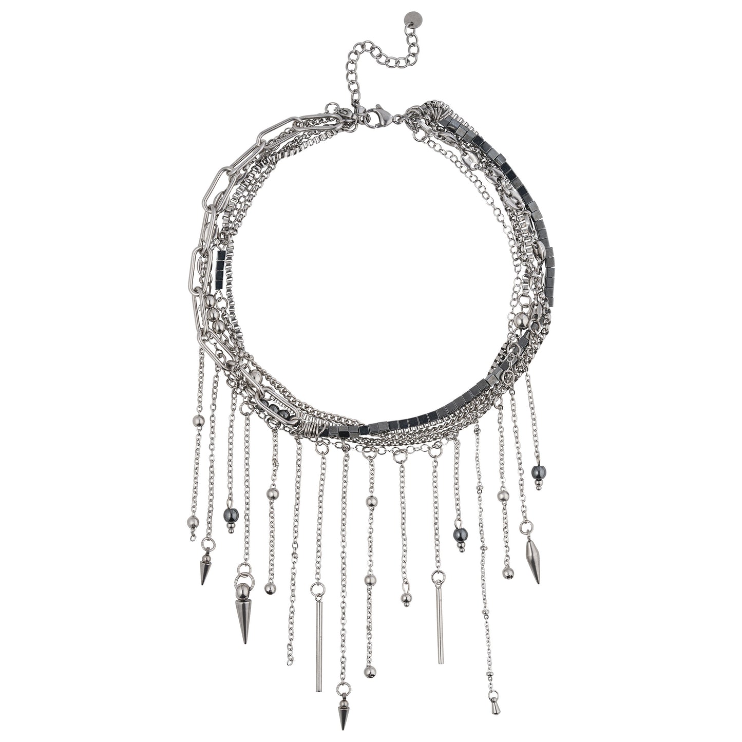 Gargantilla/ Accesorio extra para collar "Camaleón" "Punk lujo blanco"