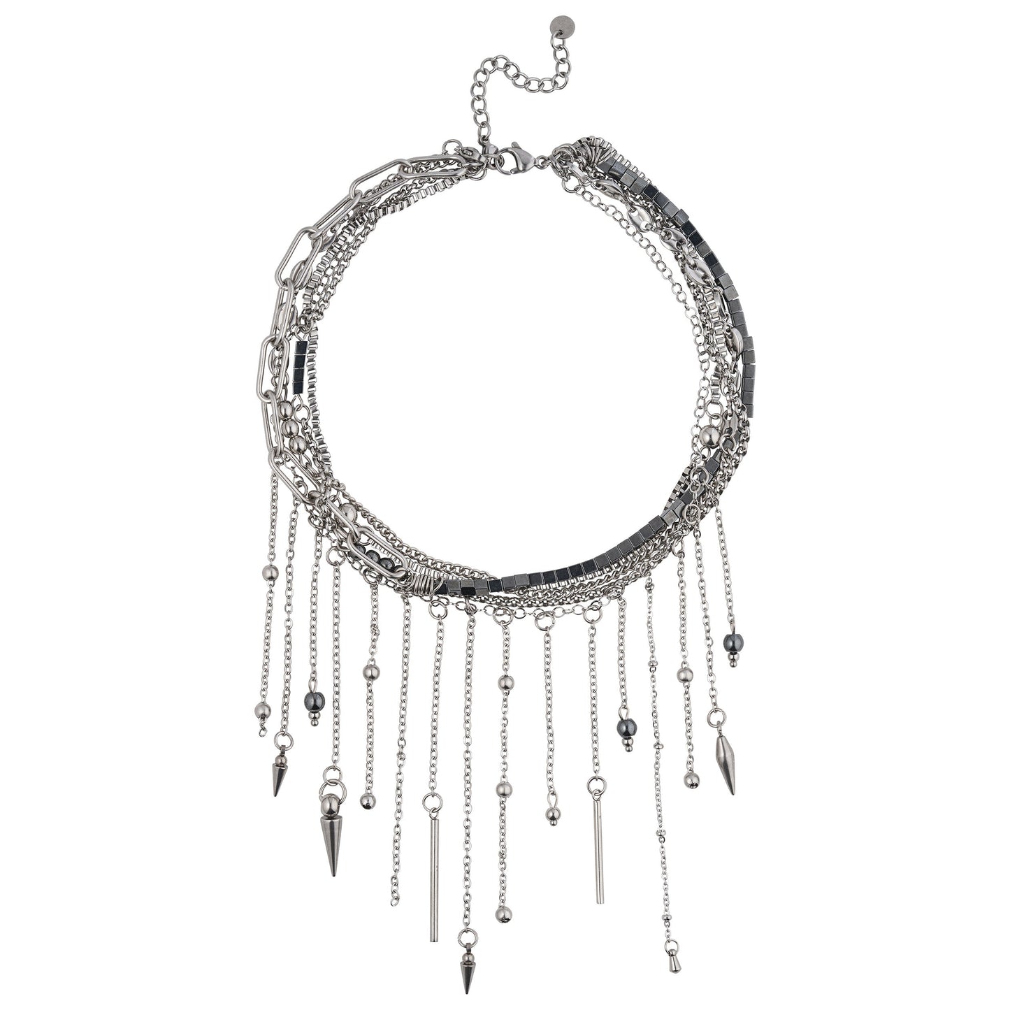 Gargantilla/ Accesorio extra para collar "Camaleón" "Punk lujo blanco"