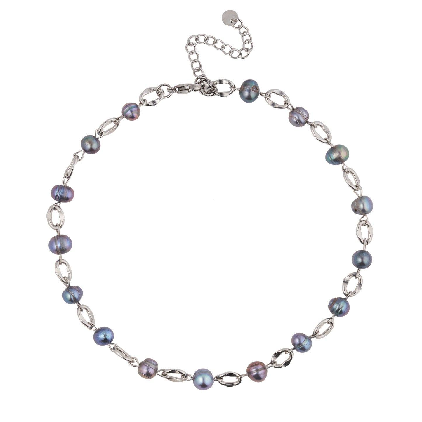 Collar "Camaleón + Perlas de encaje negro"