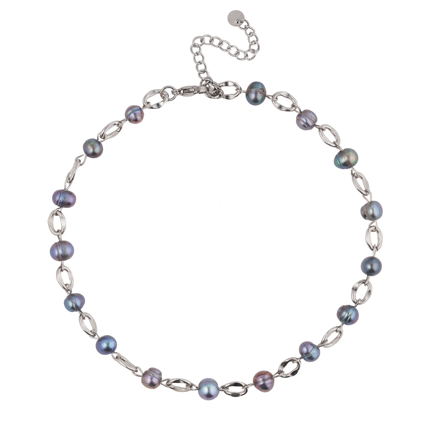 Collar "Camaleón + Perlas de encaje negro"
