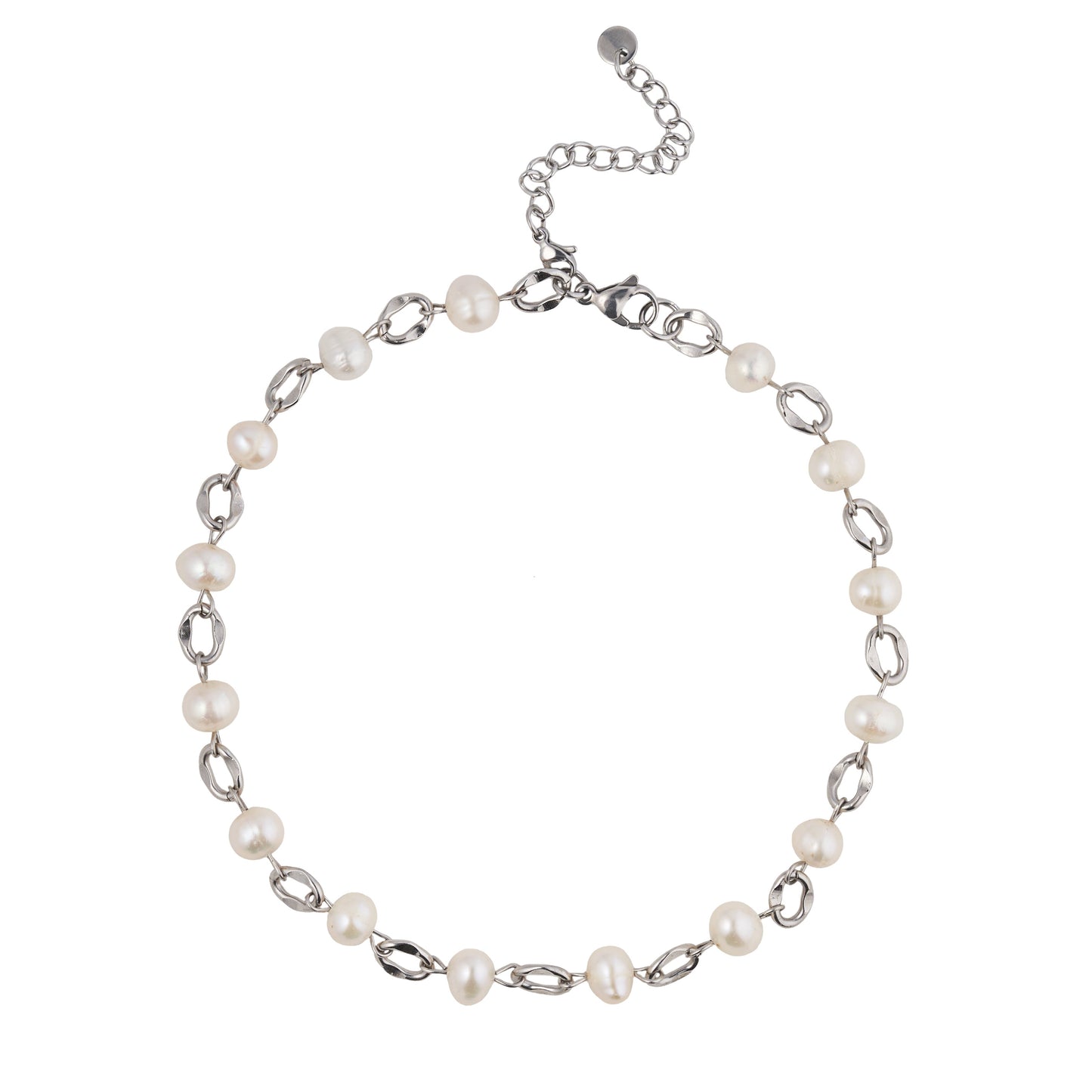 Collar "Camaleón +Perlas de encaje blanco"