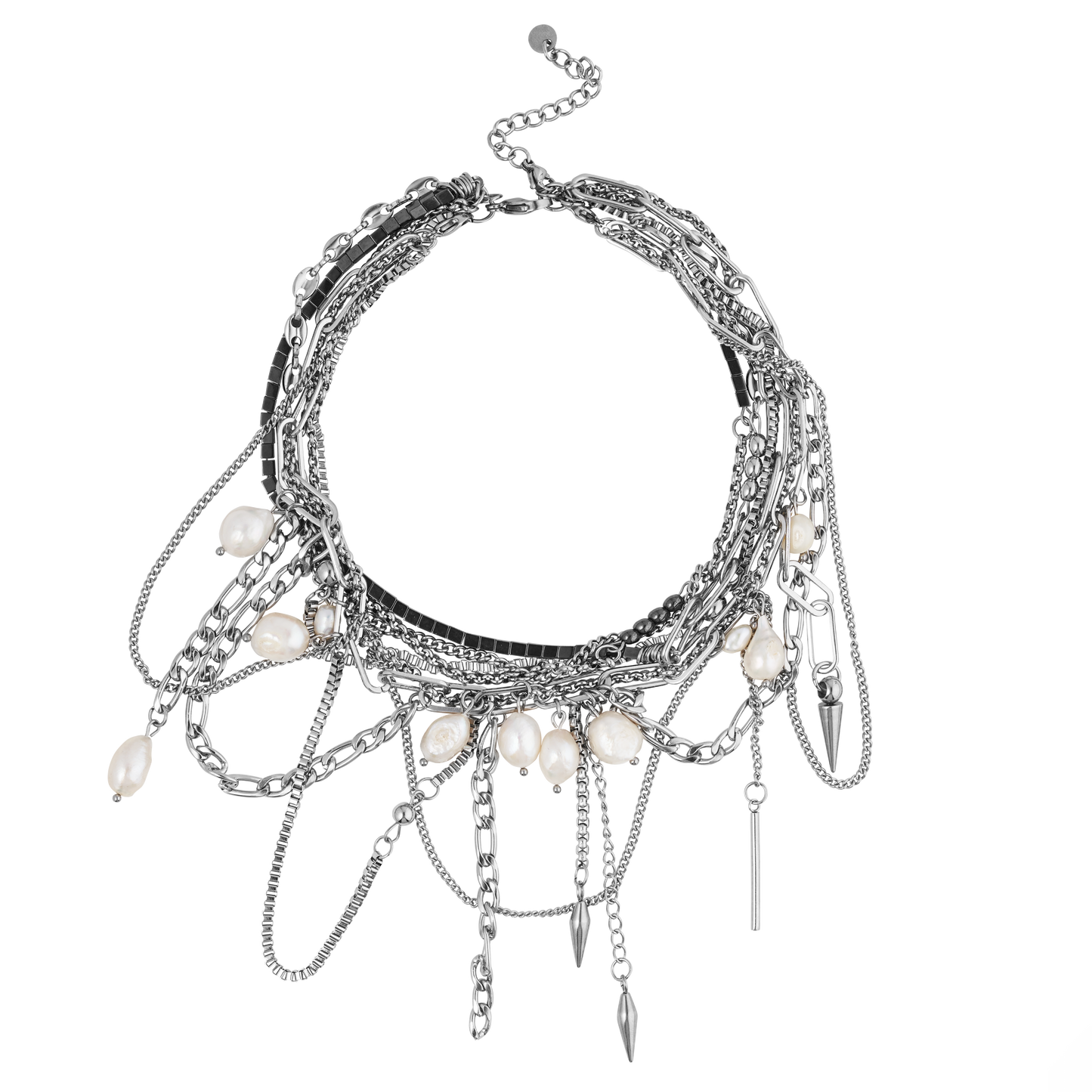 Gargantilla/ Accesorio extra para collar "Camaleón" "Punk lujo blanco"