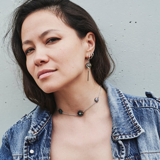 Necklace / bracelet "Barbed wire style pearls"