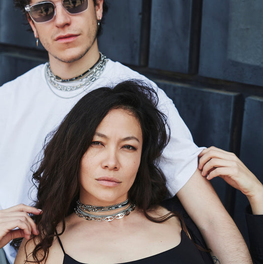 Necklace / bracelet "Barbed wire style pearls"