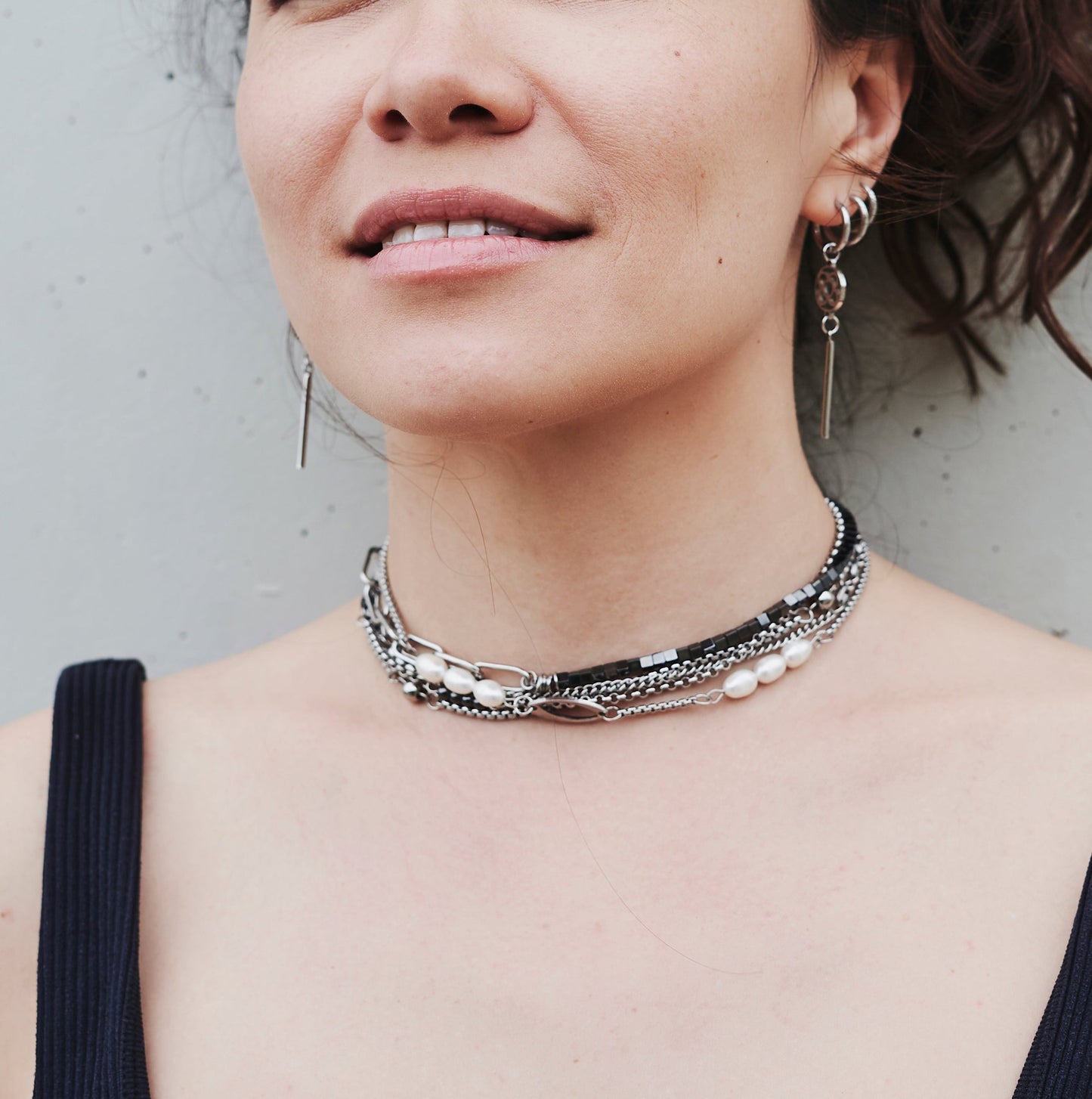Collar " Camaleón + Perlas"
