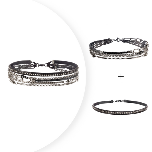 Necklace / bracelet "Barbed wire style pearls"