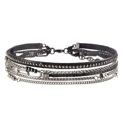 Necklace / bracelet "Barbed wire style pearls"