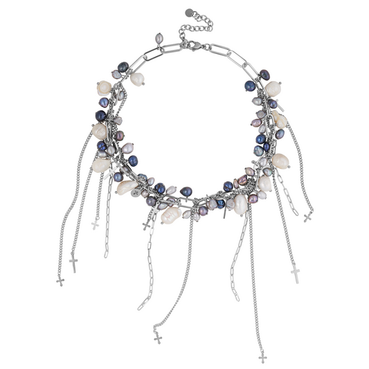 Necklace / bracelet "Barbed wire style pearls"