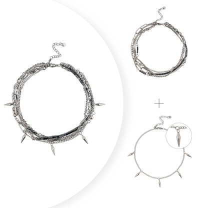 Necklace / bracelet "Barbed wire style pearls"