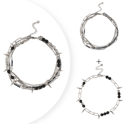 Gargantilla de obsidiana/ Accesorio extra para collar "Camaleón"/Pulcera