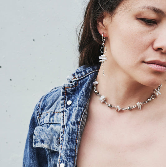 Pendientes "Alambre de perlas"