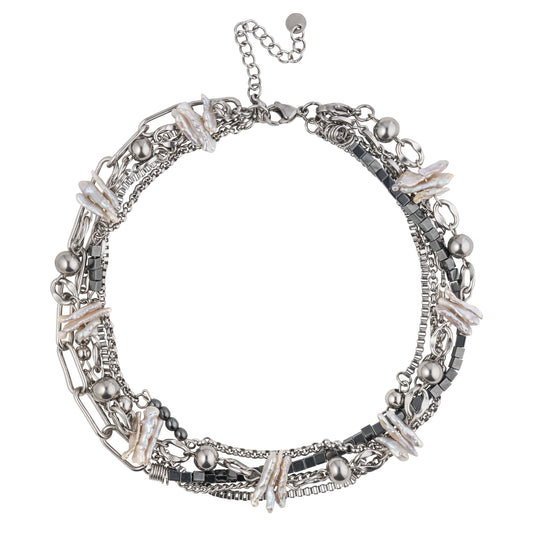 Сollar/Pulsera "Alambre de perlas"