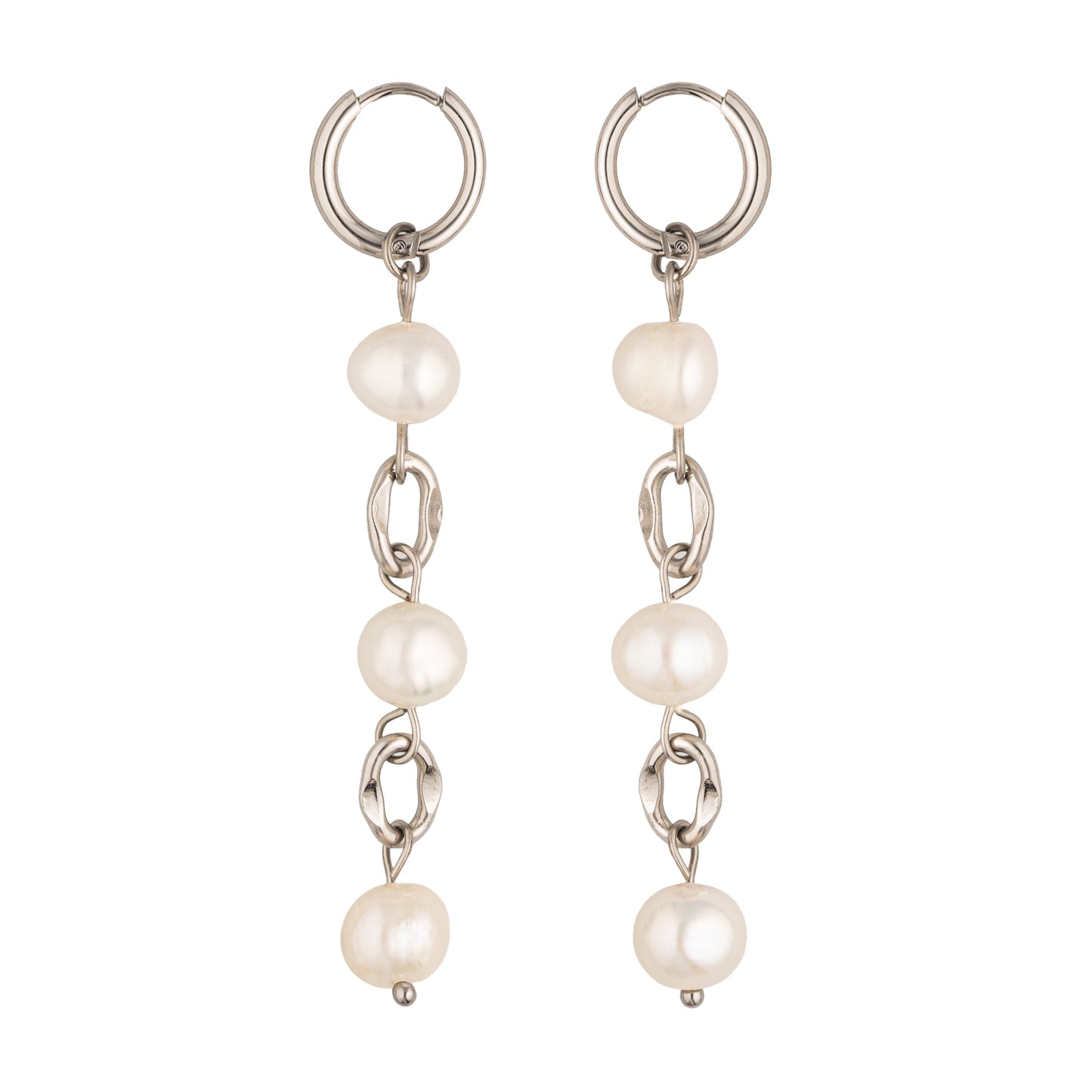 Pendientes "Perlas de encaje blanco"