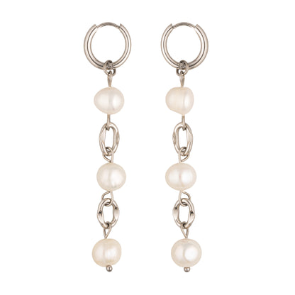 Pendientes "Perlas de encaje blanco"