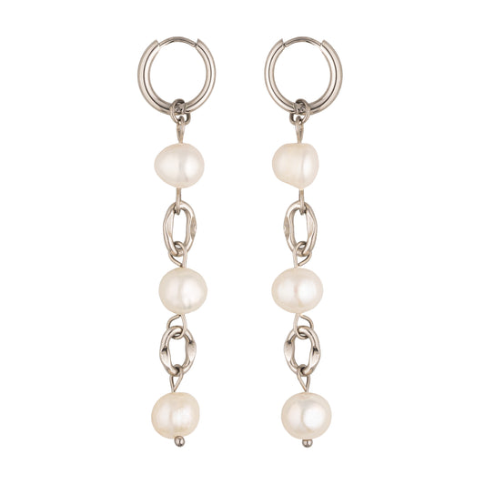 Pendientes "Perlas de encaje blanco"