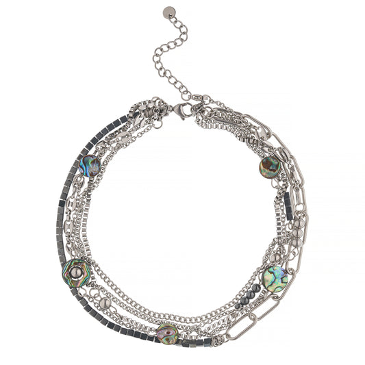 Collar "Camaleón + Abalón redondo"
