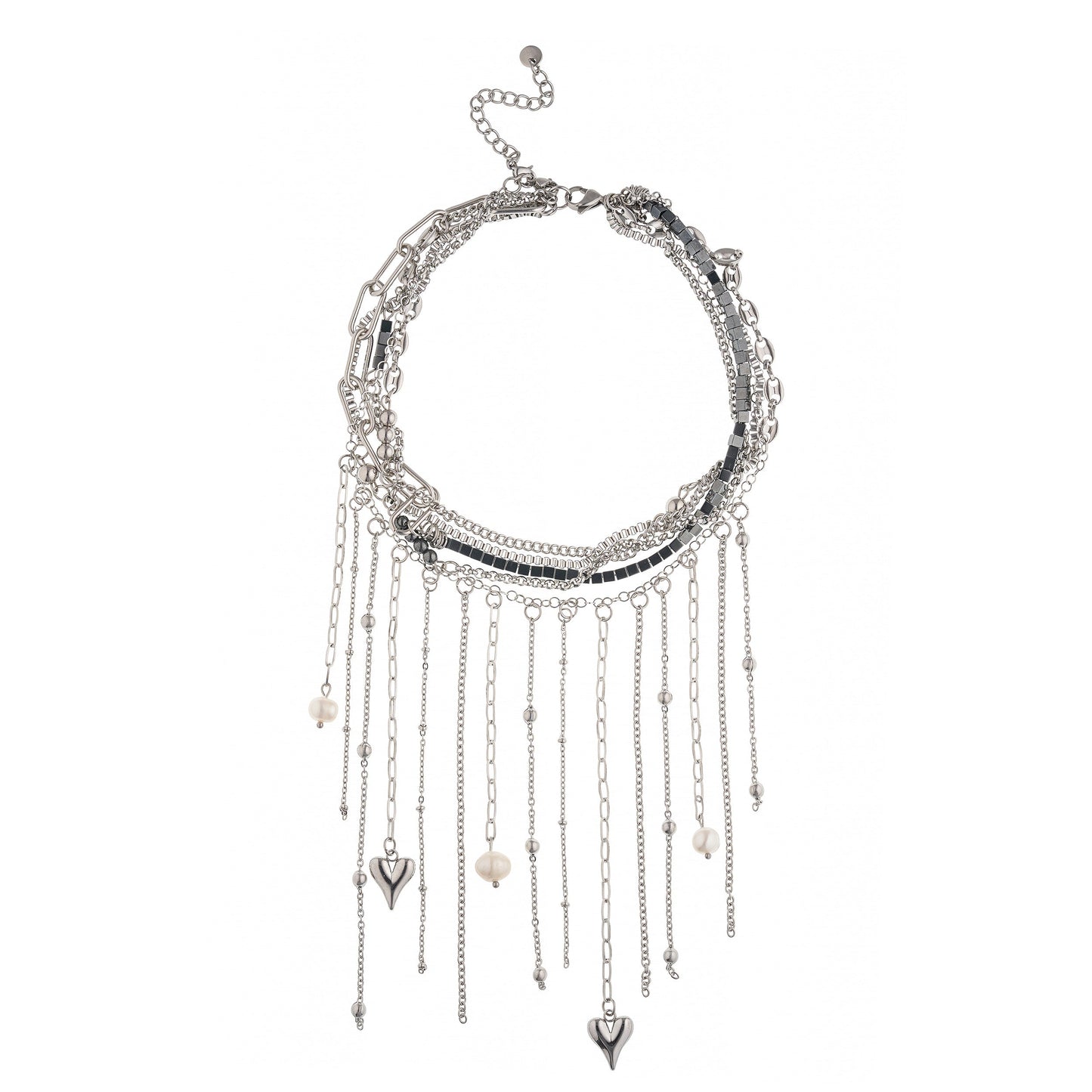 Gargantilla/ Accesorio extra para collar "Camaleón" "Corazones + Perlas"