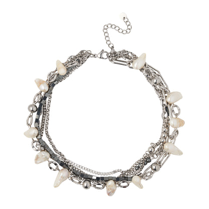 Сollar/Pulsera "Camaleón+Dientes de perla"