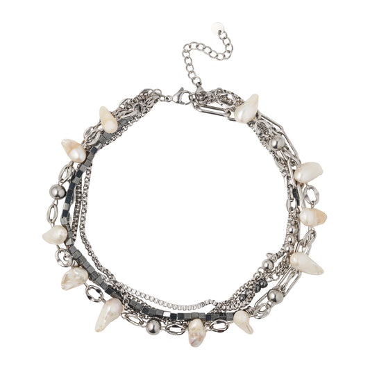 Necklace / bracelet "Barbed wire style pearls"