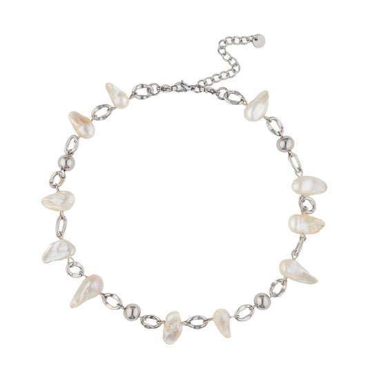 Necklace / bracelet "Barbed wire style pearls"