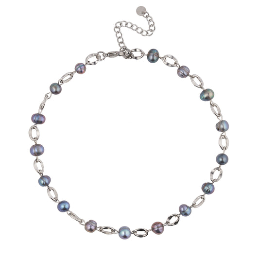 Gargantilla/ Accesorio extra para collar "Camaleón" "Perlas de encaje negro"