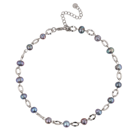 Necklace / bracelet "Barbed wire style pearls"