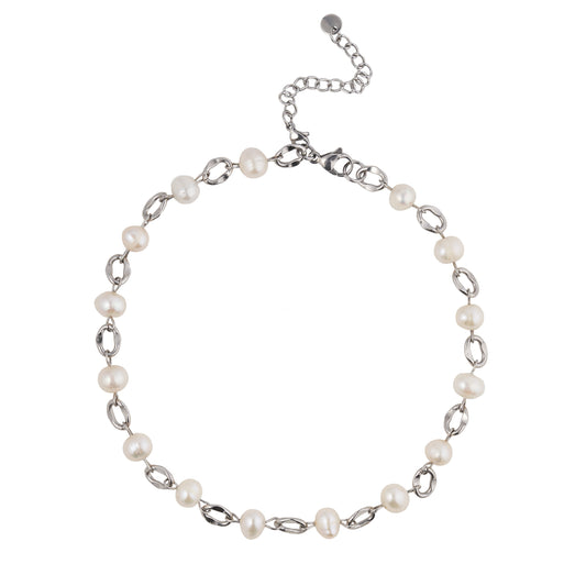 Gargantilla/ Accesorio extra para collar "Camaleón" "Perlas de encaje blanco"