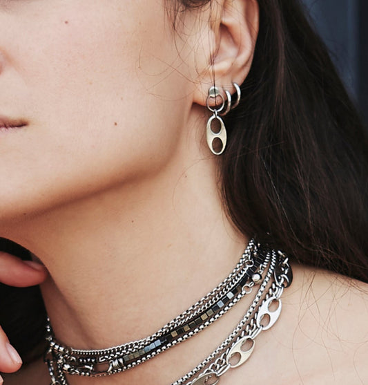 Pendientes "Infinito N7" cortos