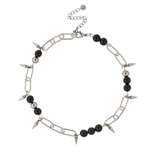 Necklace / bracelet "Barbed wire style pearls"