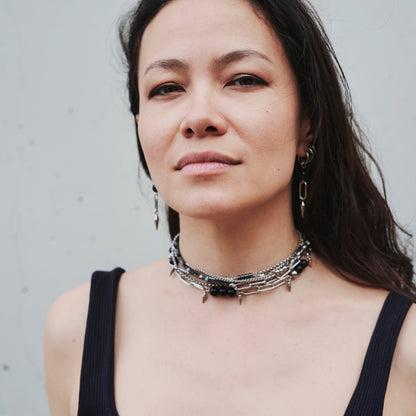 Gargantilla de obsidiana/ Accesorio extra para collar "Camaleón"/Pulcera