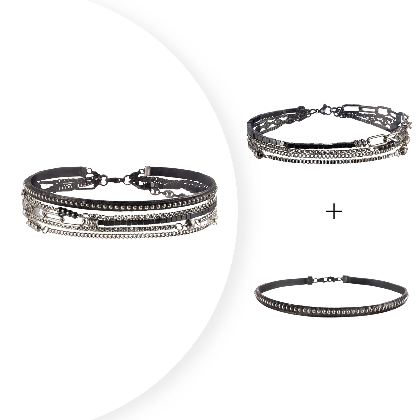 Necklace / bracelet "Barbed wire style pearls"