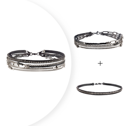 Necklace / bracelet "Barbed wire style pearls"